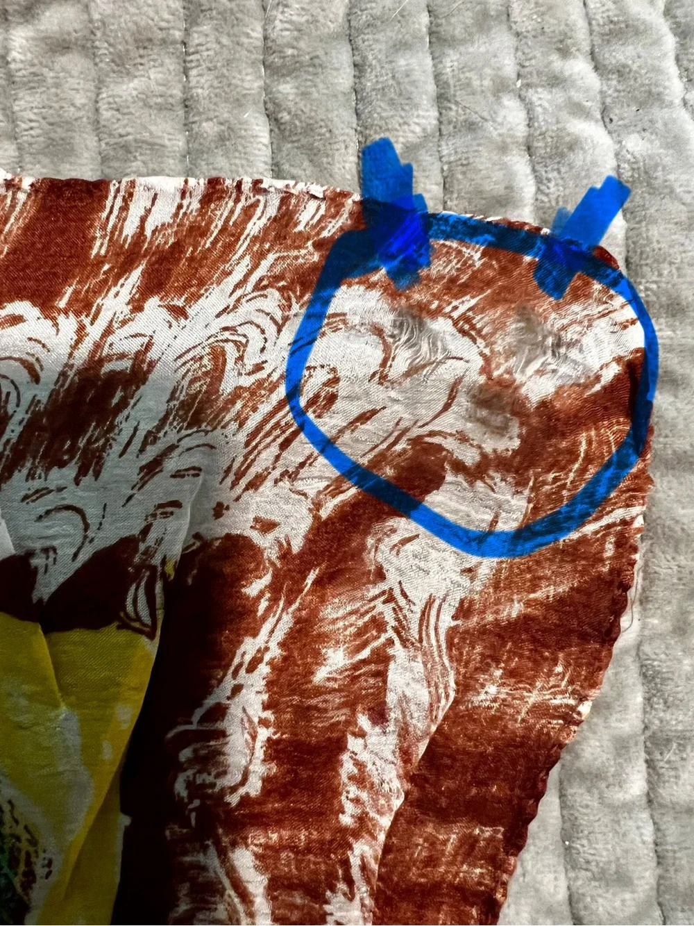 Glentex Turquoise Ballerina Print Scarf with Orange and Yellow Circles